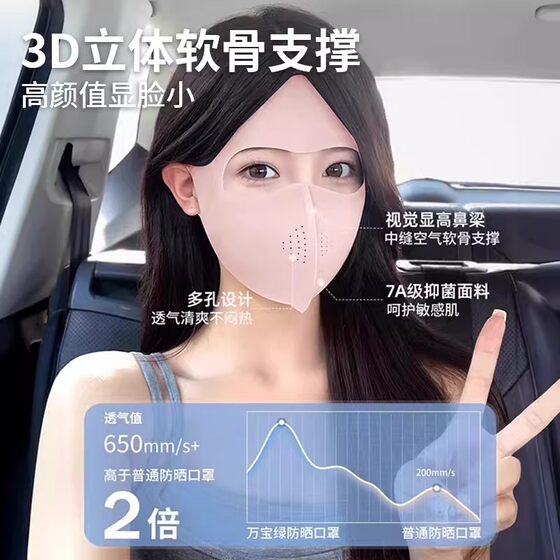 Japanese Full-Face Sun Protection Mask Uv Protection for Women High Aesthetic Value 2026 Hyaluronic Acid Summer Cooling Breathable