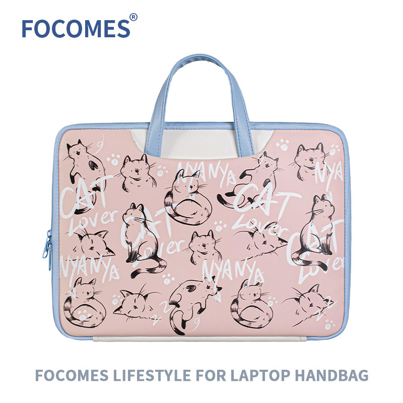 focomes pink cat cat laptop bag applicable Apple Huawei Dell wait 13 3 inches 15 6 inches 14 inches 