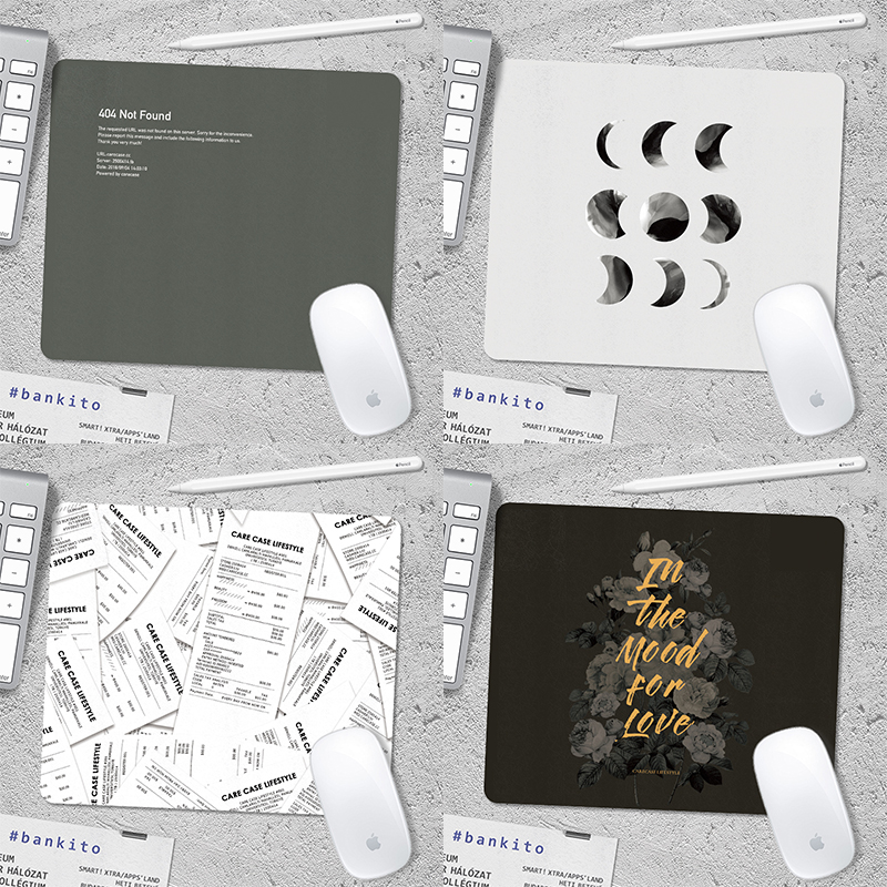 FOCOMES original illustration leather mouse pad trumpet thickened fresh and simple waterproof computer non-slip men and women