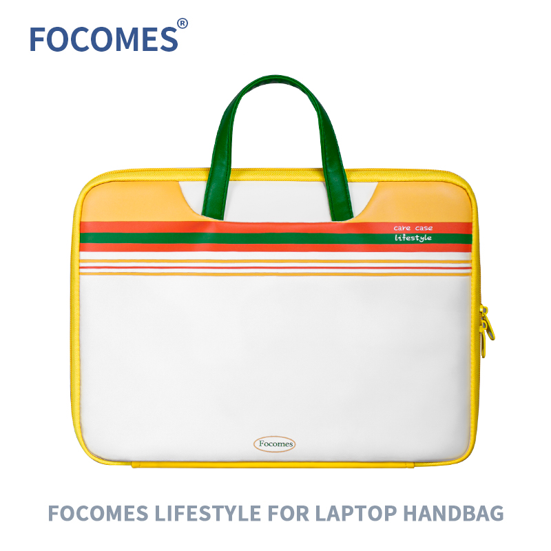 Focuses orange green yellow stripe laptop bag suitable for Apple Huawei Dell 13 3 inch 15 6 inch 14 inch