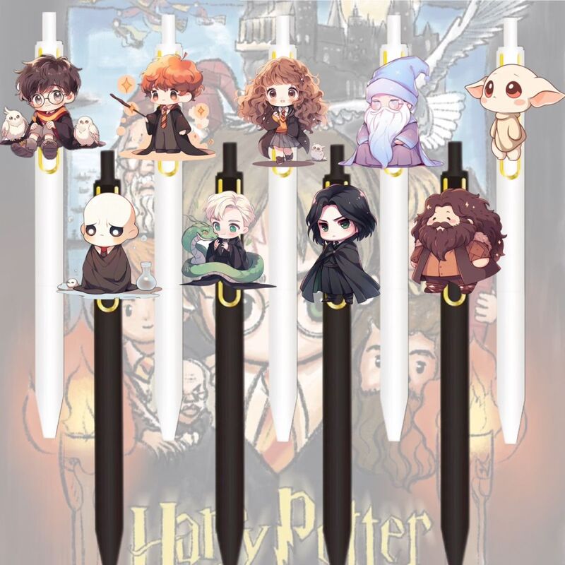 Harry Potter Themed Cartoon 0.5mm Retractable Gel Pen, High-Quality Student Writing and Exam-Specific Black Pen