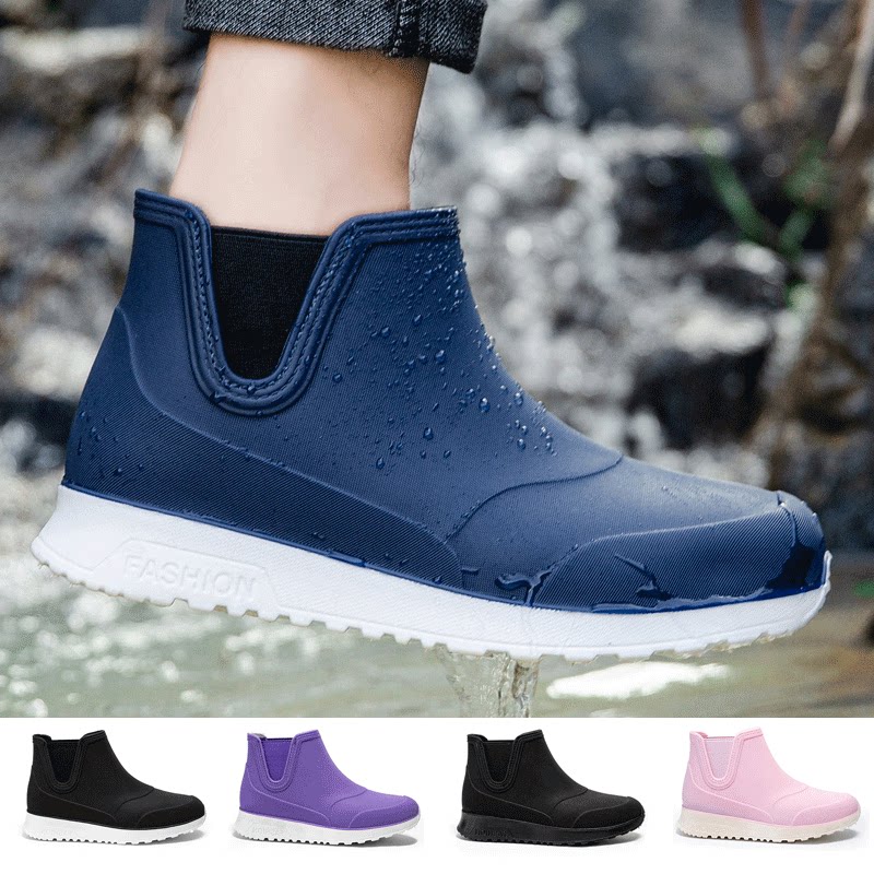 Spring New Fashion Outwear Short Drum Rain Shoes Waterproof Shoes Low Cylinder Non-slip Water Boots Shoes Rubber Shoes Men And Women Rain Boots Fishing