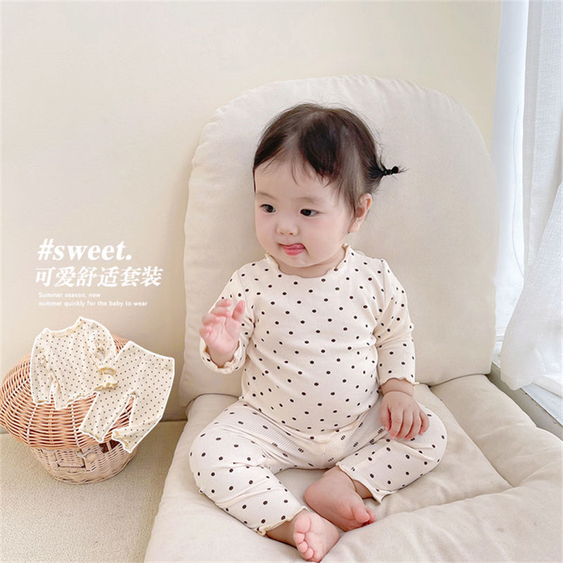 Baby Pajamas Set Spring and Autumn Long-sleeved Baby Modal Cotton Thin Homewear Girls Summer Air Conditioning Clothes Two-piece Set