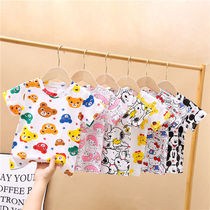 Cotton 2022 new summer boys and girls short-sleeved t-shirts childrens cartoon bottoming shirts childrens half-sleeve tops