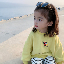 Girls sweater long-sleeved spring and autumn new childrens loose cartoon tops girl baby childrens foreign style childrens clothing trend