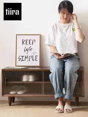 Pure solid wood door change shoe stool shoe cabinet stool one can sit in the door of the home simple modern creative low cabinet