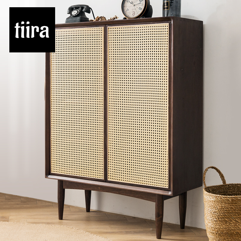 Rattan Customized Solid Wood Incoming door Shoe cabinet Home Large-capacity CLOSED CABINET CONTAINING CABINET DOORWAY MINIMA MODERN BREATHABLE