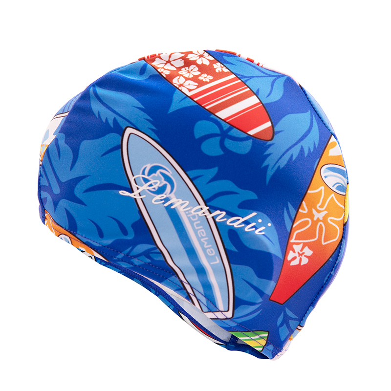 Children's swimming cap long hair waterproof swimming cap Male and female children's middle and large children's ear protection swimming cap unisex printed cartoon