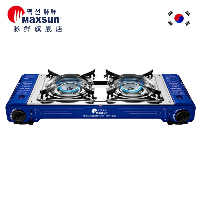 Pulse double-head card furnace high-power double furnace multi-function barbecue oven field camping dedicated stove gas furnace