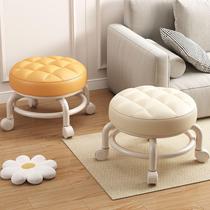 Pulley low stool universal wheel home internet celebrity childrens soft stool simple beauty sewing manicure and pedicure pulley stool