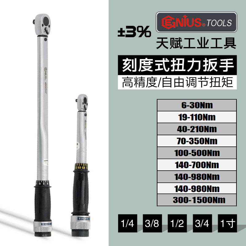 Talent Import Preset Scale Adjustable High Accuracy Torque Wrench Fast Ratchet Kg Moment Wrench Tool