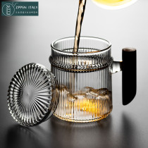 Italian ZPPSN wood to make glass cups home high temperature resistant transparent filter tea cup tea water separation with cup