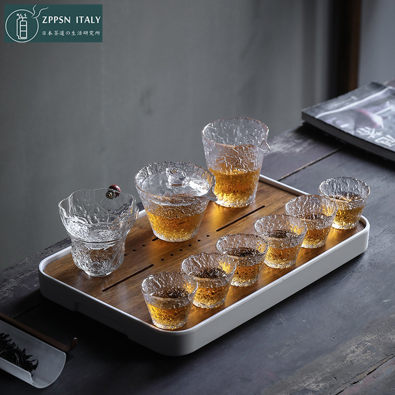 Italian ZPPSN glass korn tea furniture set for home light luxury Japanese style tea maker dry tea tea tray whole sleeve