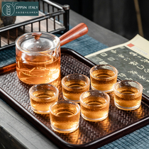 Italian ZPPSN glass cooking teapot boiled teapot of tea set on heat filter side The whole set of tea set of kettle electric pottery stove