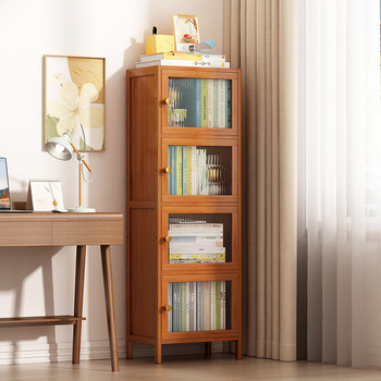 Bookcase storage cabinet integrated wall low cabinet with door dustproof floor simple multi-layer storage rack non-solid wood display cabinet