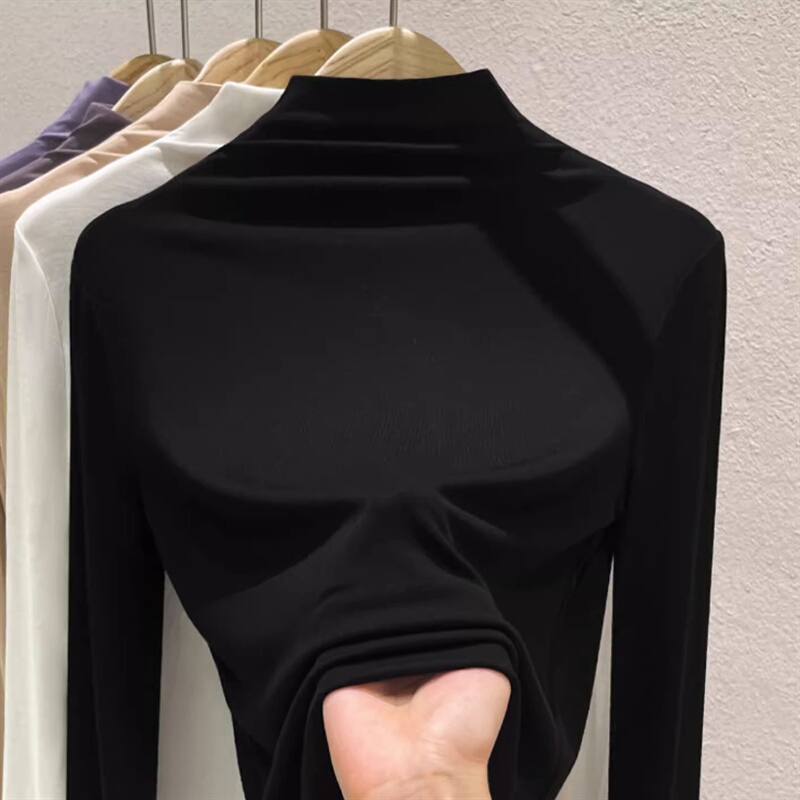 2026 Spring and Autumn New Half-Turtleneck T-Shirt for Women, Long Sleeve, Slim Fit, High-End Feel, Versatile, Stylish, Inner Layering Top 2026 Spring and Autumn New Half-Turtleneck T-Shirt for Women, Long Sleeve, Slim Fit, High-End Feel, Versatile, Stylish, Inner Layering Top