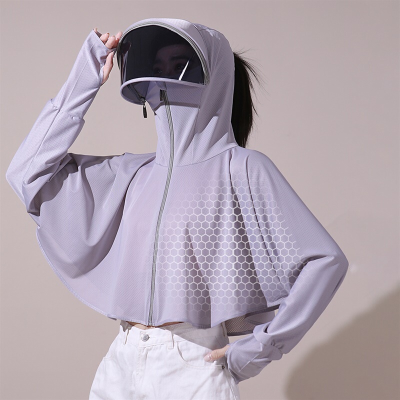 Short Sun Protection Clothing for Women 2026 Summer Thin Outdoor Breathable Anti-Uv Cycling Ice Silk Hooded Versatile Jacket Short Sun Protection Clothing for Women 2026 Summer Thin Outdoor Breathable Anti-Uv Cycling Ice Silk Hooded Versatile Jacket