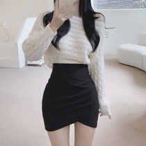 2022 Summer New Sexy Half Dress High Waist Slip Stretch Skirt Black Bag Skirt