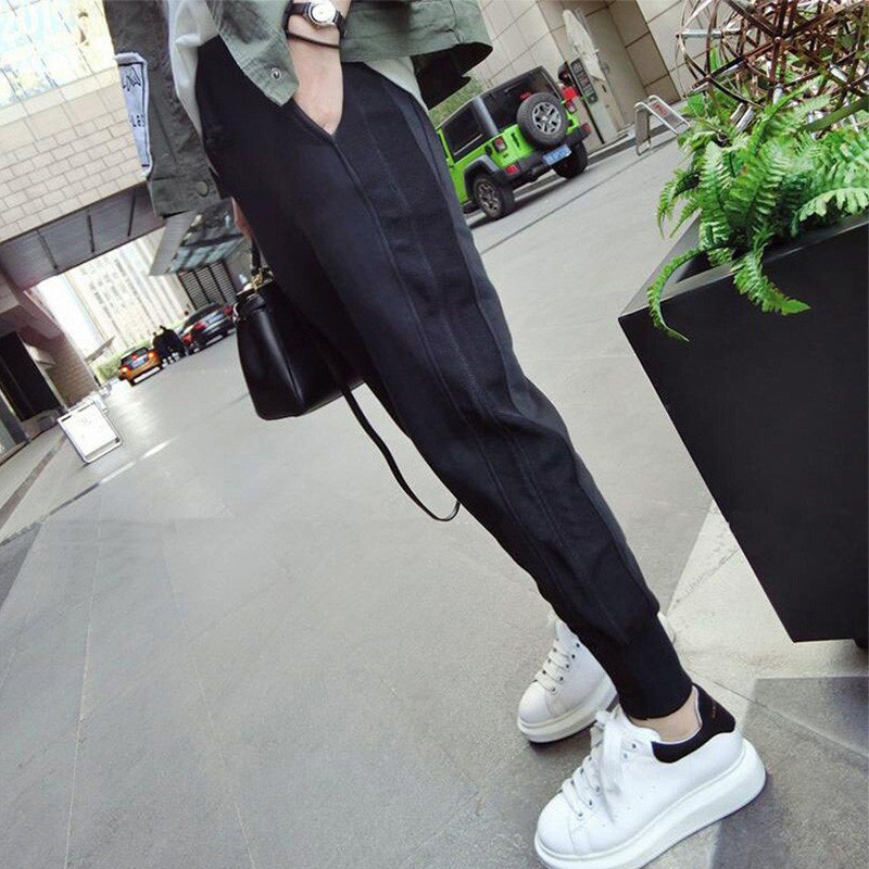 2021 summer new casual sports pants women's drawstring loose thin radish pants nine-point pure cotton halong pants