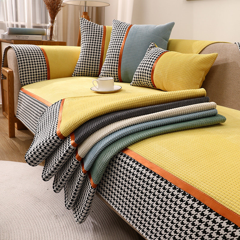 Thousands Bird Lattice Sofa Mat Winter Thickening minimalist modern Four Seasons Universal anti-slip leather sofas upscale backrest towels cover