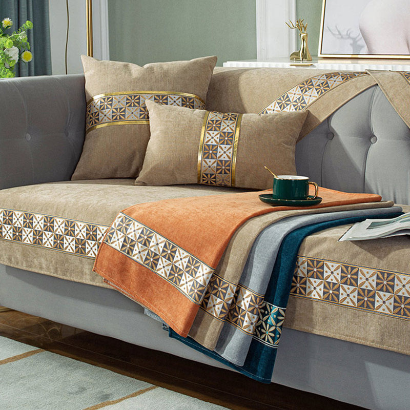 Nordic Light Lavish Sofa Cushion Four Seasons Universal Snowier Anti Slip Cushion Subminima Modern Sofa Cover Backrest Towels