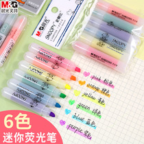 Morning light fluorescent marker pen students use a set of mini 6 color color color key marker pen 6 set cartoon Miffy fluorescent color pen