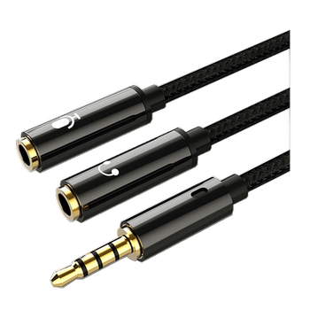 ແລັບທັອບ headphone microphone one-to- two audio cable adapter microphone 3.5mm headphone two-in-one connection mobile phone converter single-hole male to two-hole female splitter