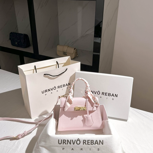 URNVO REBAN Розовая сумка через плечо, из натуральной кожи