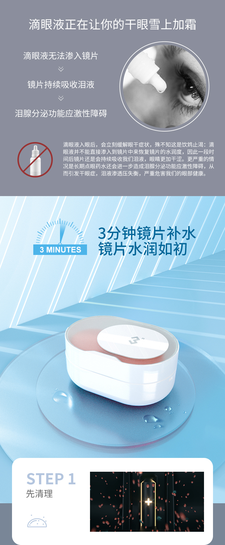 3N 还原仪 隐形眼镜清洗器 镜片补水/减少异物感 图2