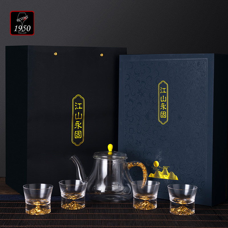 Household Kung Fu tea set transparent glass fair cup tea cup tea combination office tea cup gift box set