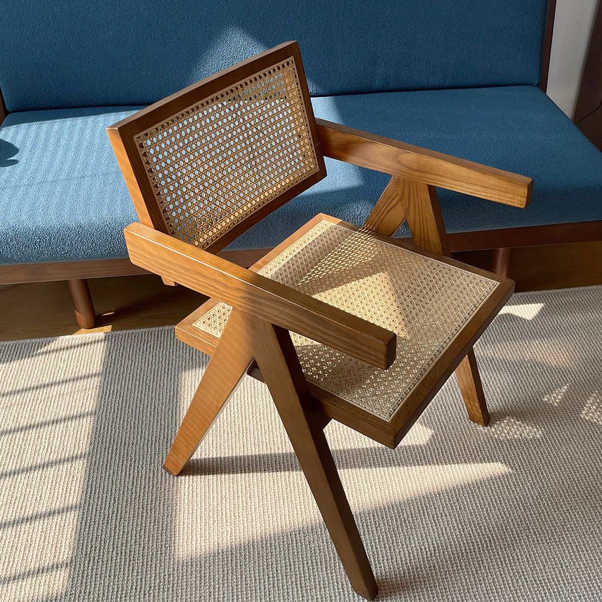 mooli home Nordic retro solid wood armrest vine choreography chair designer Chandigarh Silence Wind Casual Chair