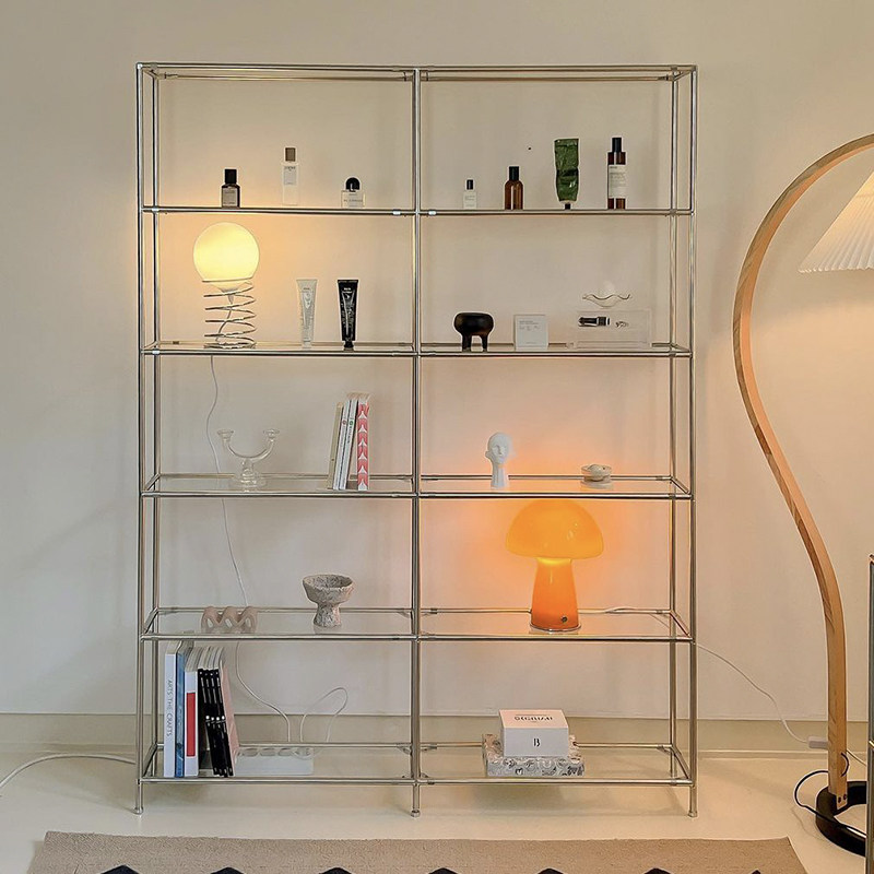 mooli home Korean ins net red stainless steel metal rack module combination cabinet clothing store display rack