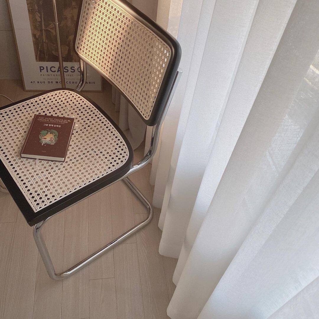 moli home Nordic modern rattan choreography chair Korea ins net red folding chair folk juku photography office chair