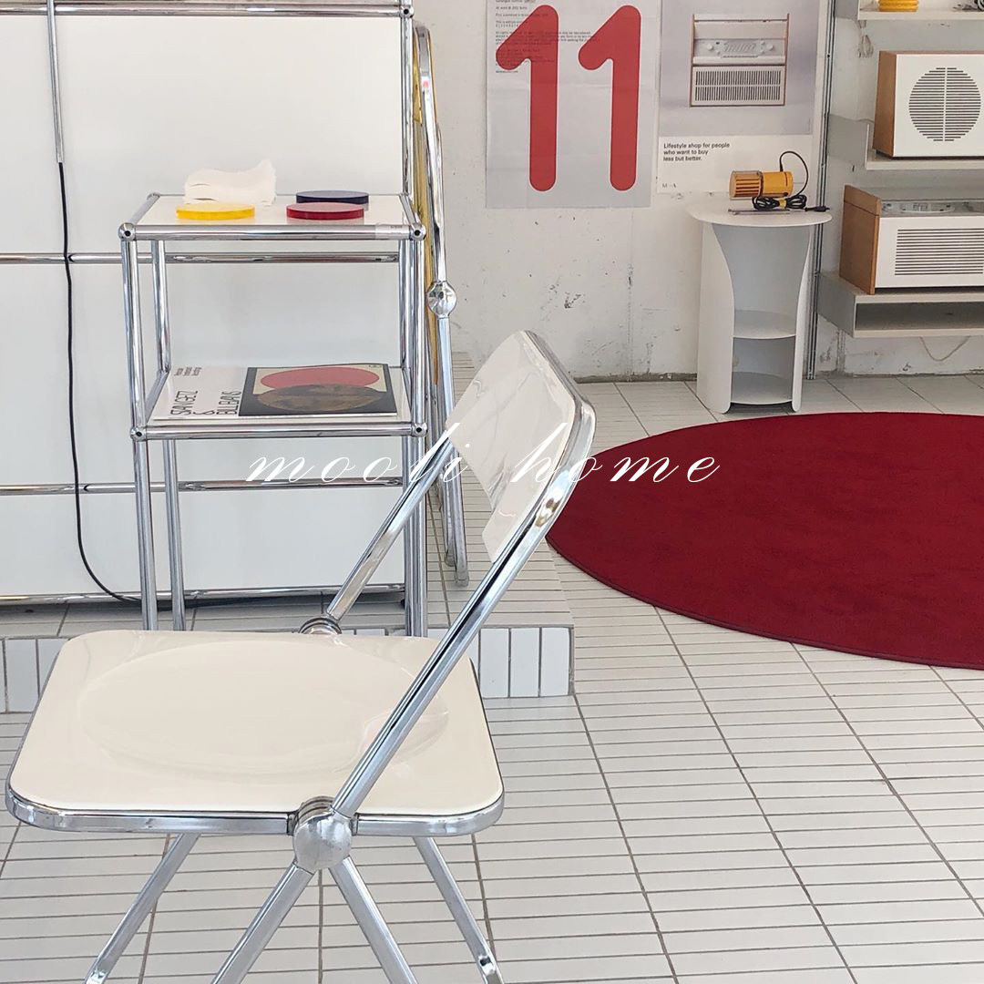 mooli home Nordic modern transparent folding folding chair in rattan choreography chair photography studio acrylic chair