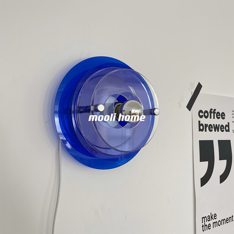 mooli home Colour UFO flying saucer wall lamp Middle ins Wind bedroom Living room Book room Acrylic Wall Lamp