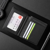 Мужской короткий трендовый модный ультратонкий бумажник для школьников, делается под заказ, из натуральной кожи