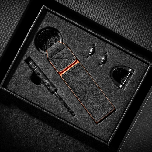 Мужской брелок, креативная высококлассная цепочка для ключей, универсальная подвеска, ключница, из натуральной кожи, делается под заказ, простой и элегантный дизайн