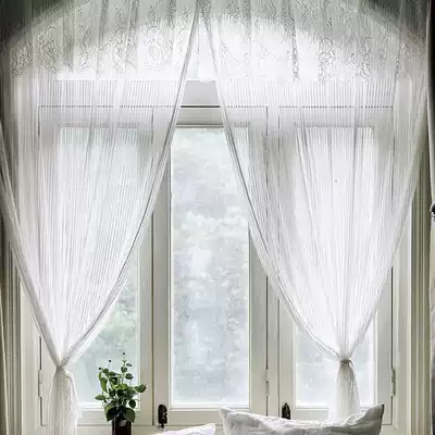 MOMOrsquo S Mo language ins Wind lace curtain refreshing transparent mesh bedroom living room bay window balcony fabric