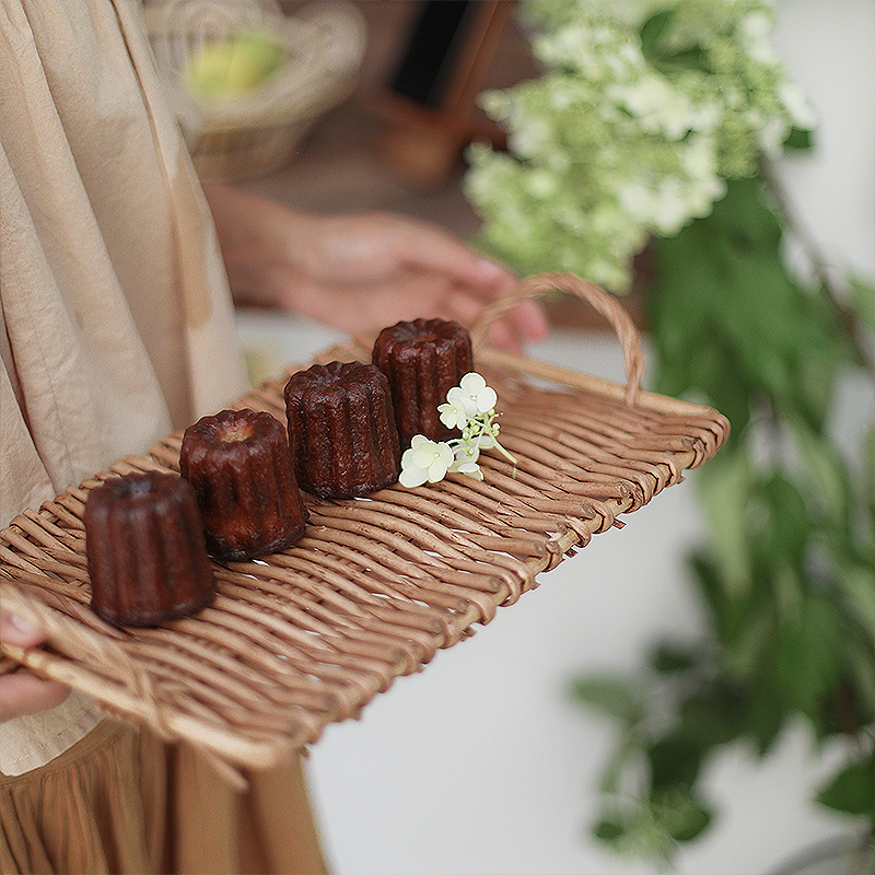 momostalk moins wind original double ear willow rattan chic tray bread food Food Shooting Props