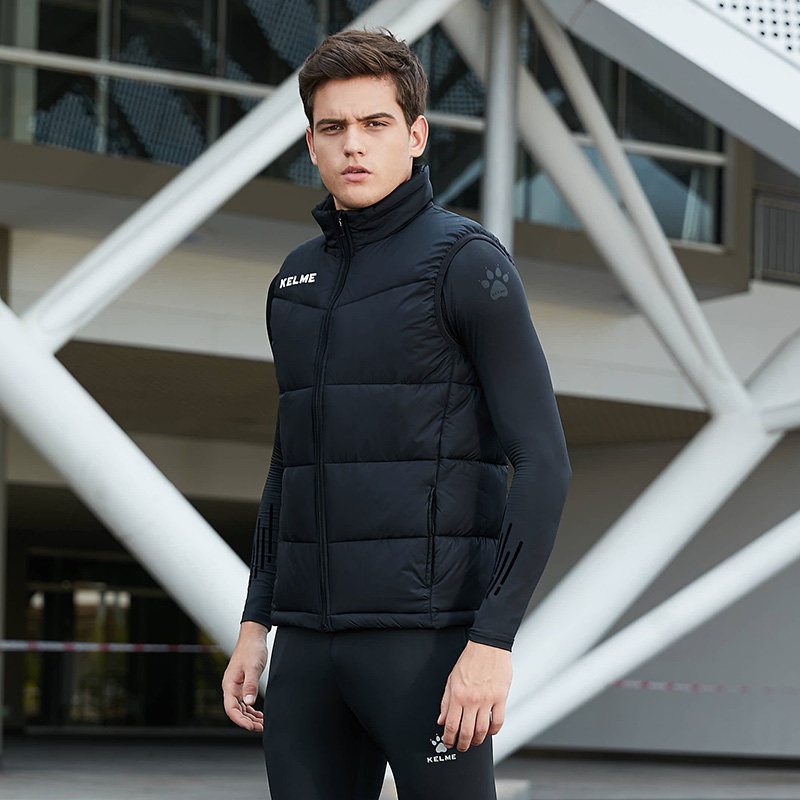 KELME sports vest cotton men's official flagship football vest thickened horse clip jacket winter waistcoat
