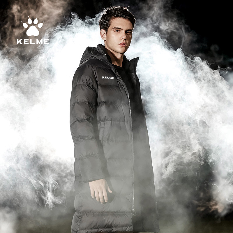 KELME Kalmei sports down jacket long men's and women's football jacket duck down training thick warm coat winter
