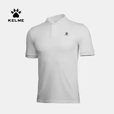 KELME Kalmei Summer Men's Short Sleeve Cotton Solid Color Sports Polo Shirt Lapel Slim Rafer Midddot Lauren Polo T-Shirt