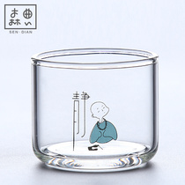Japanese-style thickened glass Kung Fu tea cup Household transparent single personal tea cup High temperature resistant small single cup set