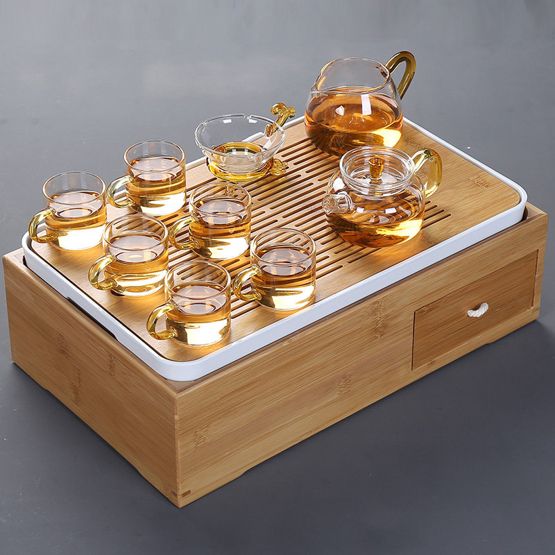 Tea Tray Home Tea Desk Small Bamboo Water Storage Tea Sea Drain Tea Set Group Dry Bubble Small Nursery Kung Fu Containing box