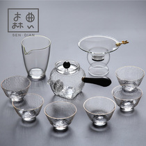 Japanese-style glass Kung Fu tea set Living room household simple teapot modern transparent teacup set Office meeting guest