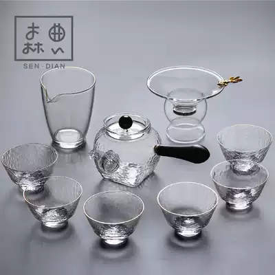 Japanese-style glass Kung Fu tea set Living room household simple teapot modern transparent teacup set Office meeting guest