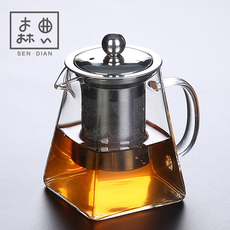 Fluttering cup glass bubble teapot single office tea cup tea separation filter brewer teapot