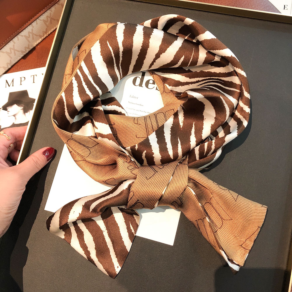 Spring and autumn scarf Hangzhou Silk Han Edition Zebra Little Small Silk Scarf with Silk 100 % Small Silk Scarf