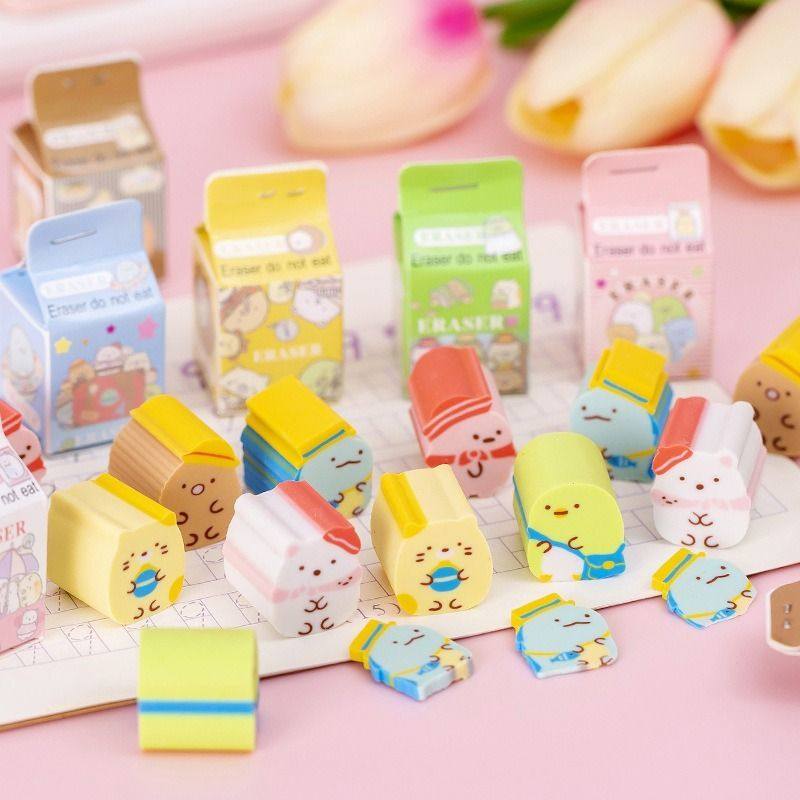 Cartoon Eraser Milk Blind Box Kindergarten Prizes Student Cute Prizes Student Stationery Supplies Children's Gifts