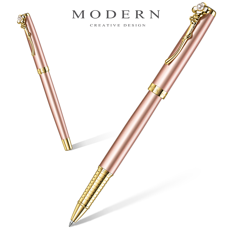 Morden MODERN quadruleaf grass M355 upscale gift box Pearl Signature Pen Metal Pen Rod Neutral Water-based Pen 0 7mm Black Refill Students Book A Lettering Gift With A Signature Pen
